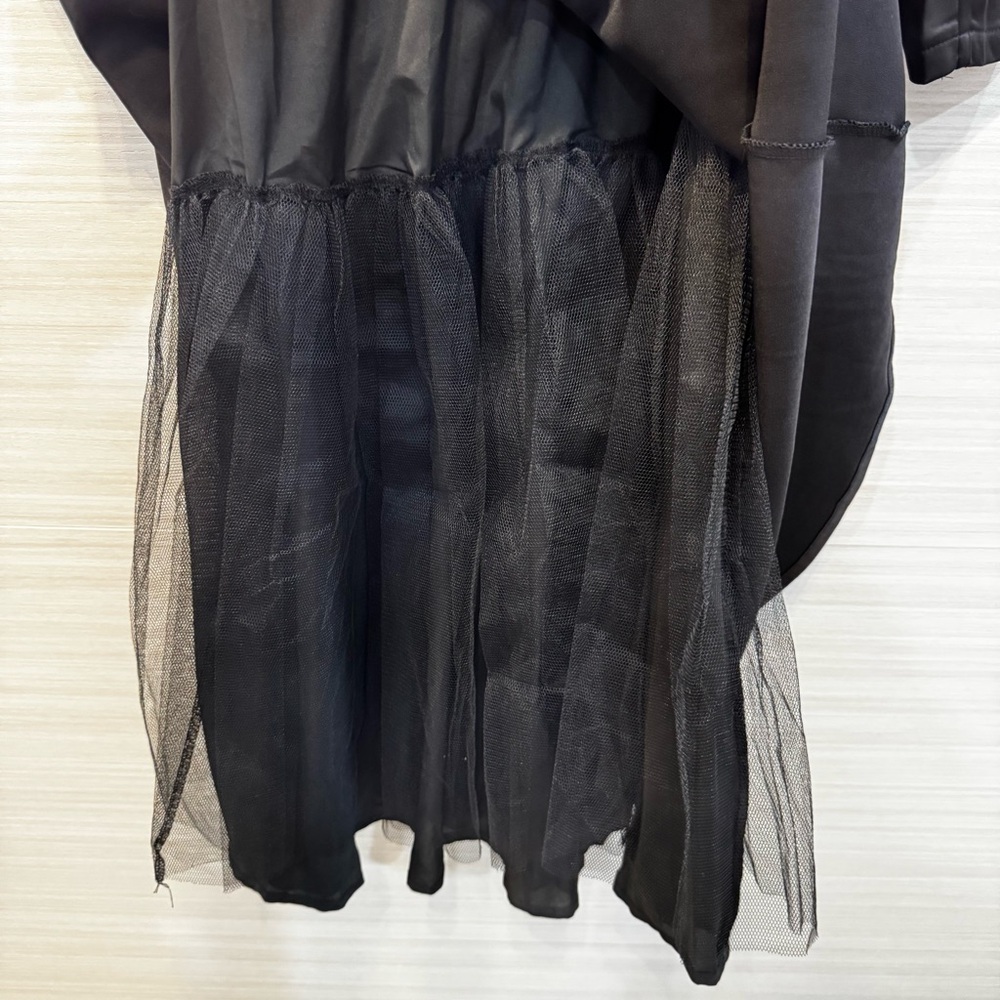 Mooyius Vintage Inspired Satin Midi Dress with Draped Collar Black NWT size XS - Picture 8 of 9